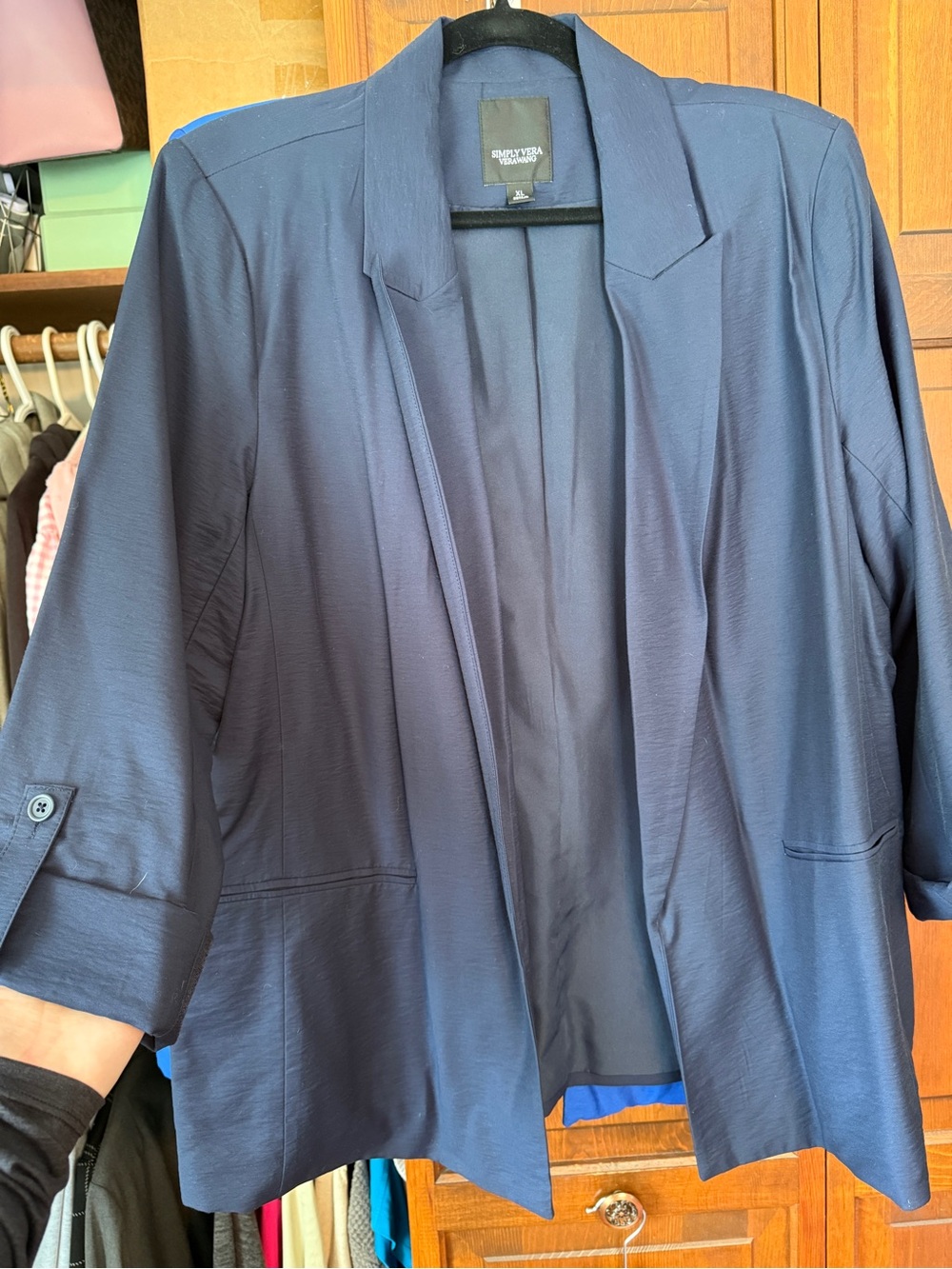 Simply Vera Vera Wang Navy Open-Front Blazer